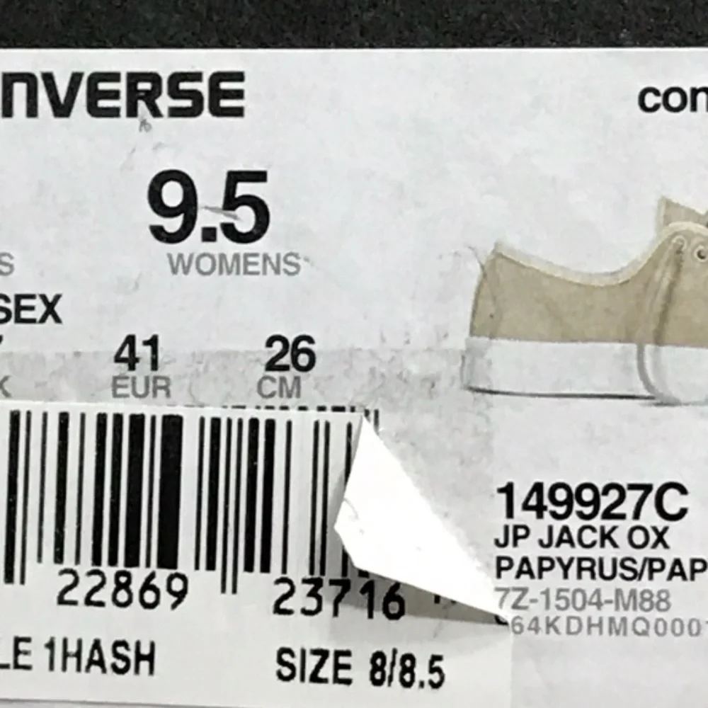 Converse‎ Jack Purcell Ox Papyrus Beige Canvas Sneakers Size Men 8